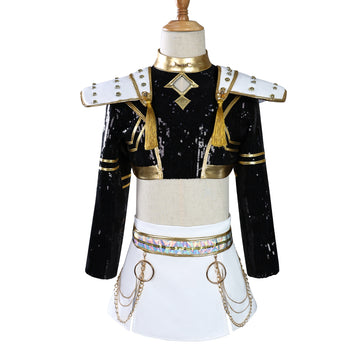 Kpop Demon Hunters Zoey Cosplay Costume Black Golden Halloween Huntrix Outfit Becostume